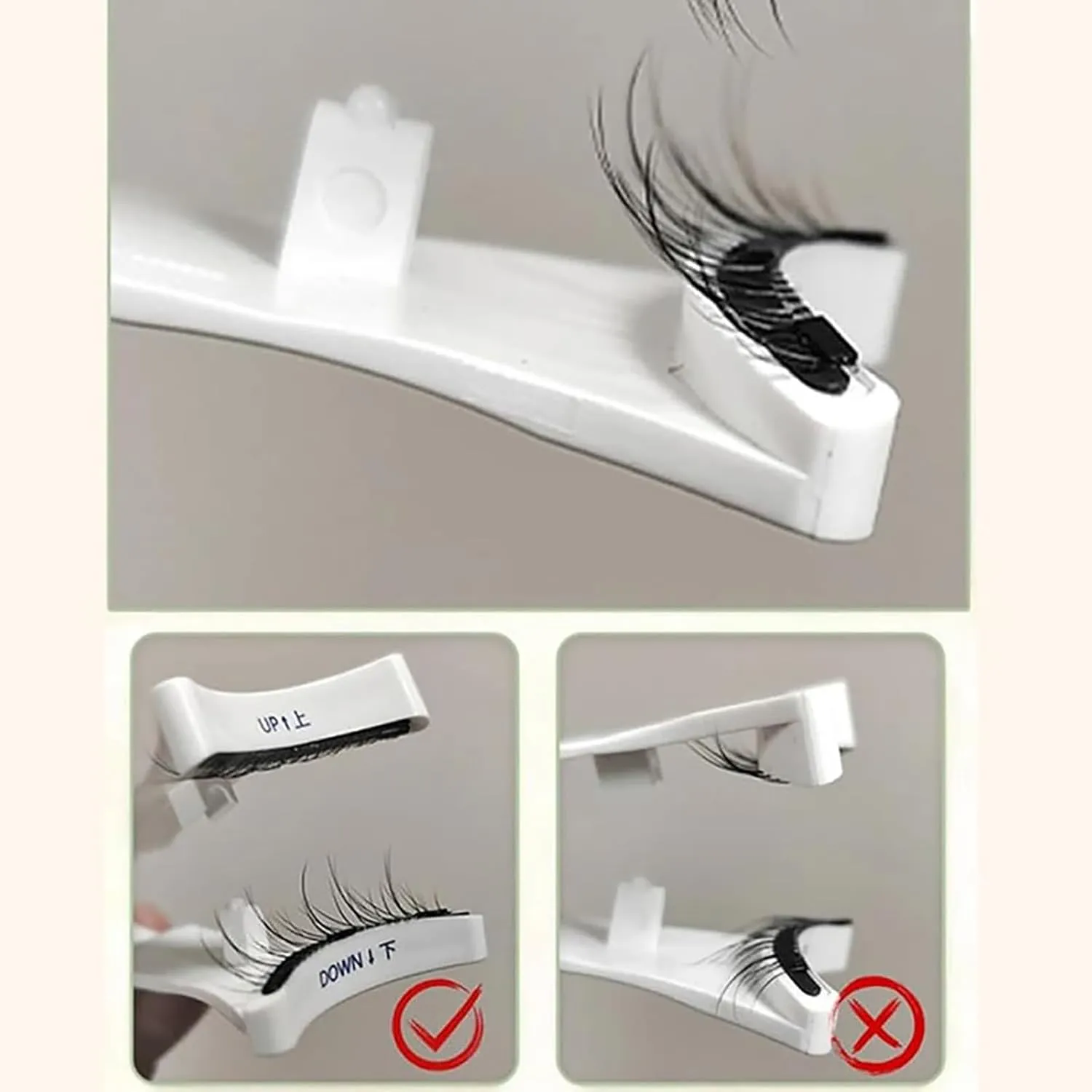 Roibeauty Magnetic Lashes, Roibeauty Magnetic Lashes, Reusable Magnetic Eyelashes, With Applicator No Glue Or Liner Needed, New Thick And Curled False Eyelashes, Natural Look (Simple, 2Pairs)