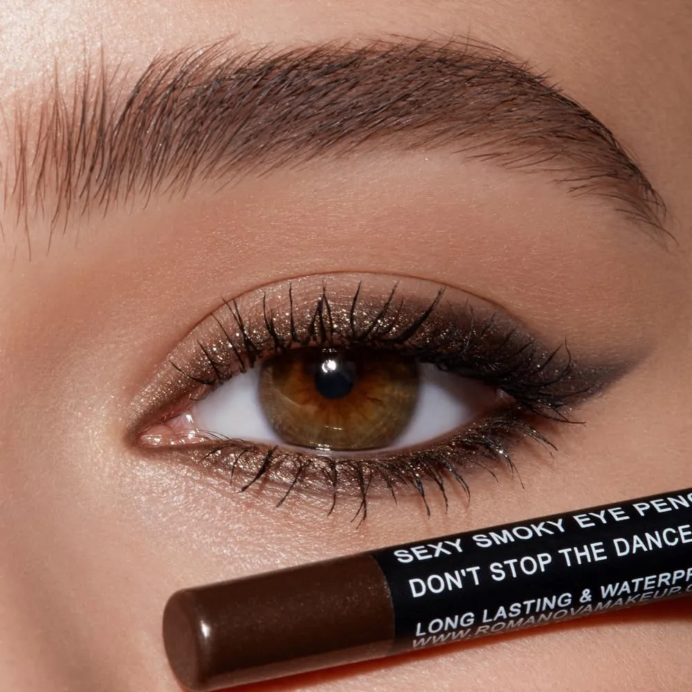 Romanovamakeup Sexy Smoky Eye Pencil DONT STOP THE DANCE. Professional Eye Liner, Easy to Wear, Long-Lasting Formula, Intense Radiant Look with Eye-Makeup Pencil Sexy Smokey Eyes in a Flash!
