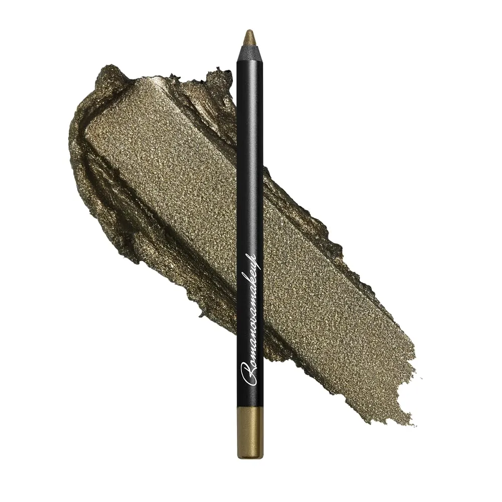 Romanovamakeup Sexy Smoky Eye Pencil - GOLDEN APPLE. Professional Eye Liner GOLDEN AND OLIVE SHADE Easy to Wear, Long-Lasting Formula, NUDE Look with Eye-Makeup Pencil Sexy Smokey Eyes in a Flash!