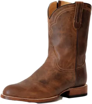 Roper Brown Oiled Tan Goat Vamp and Shaft 10 inch Boot with Zipper 1202076083842BR