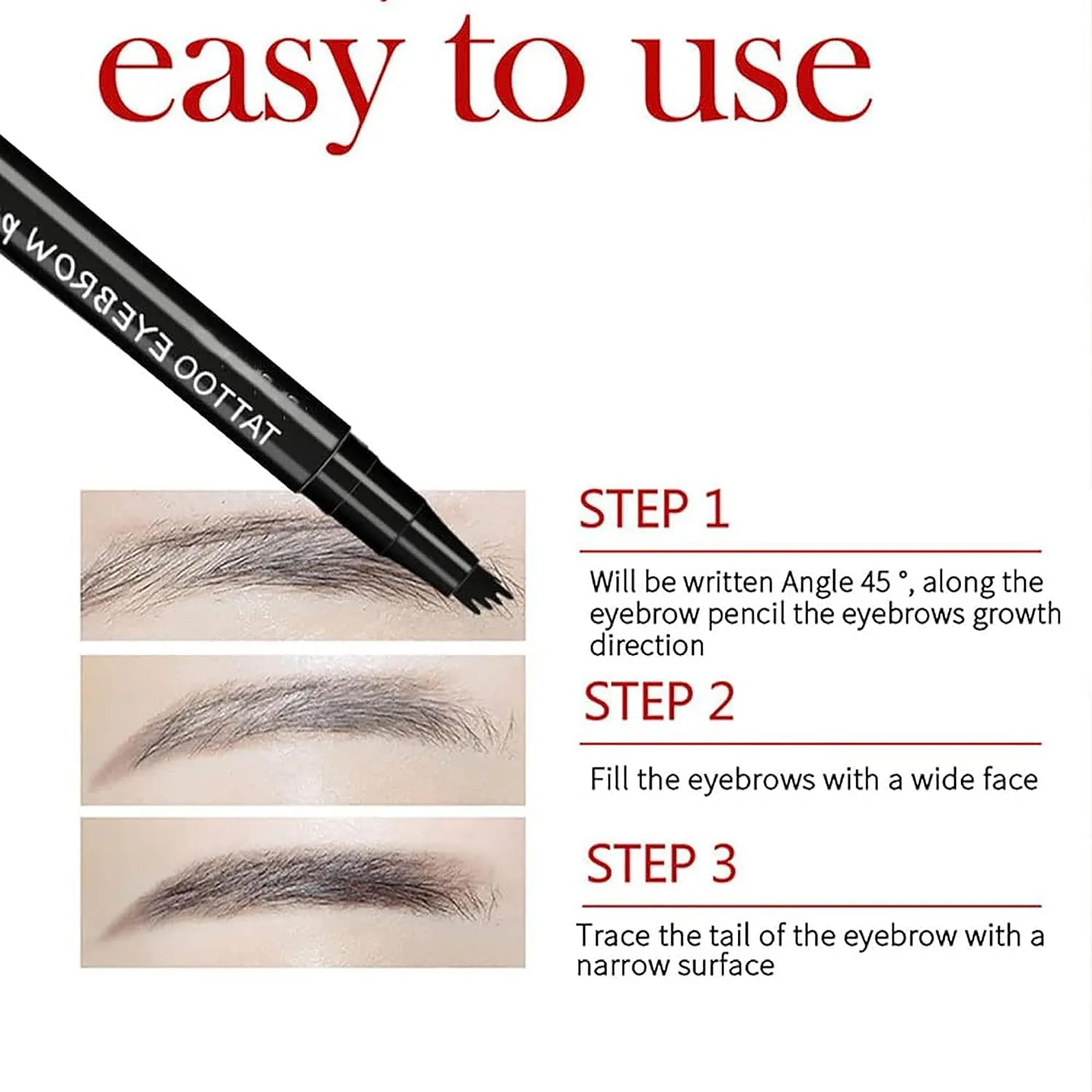 Roterale Eyebrow Pen - Roterale Brow Pencil, 2pcs Microblade Brow Pen Eyebrow Pencil Waterproof, Eyebrow Pencil With 4 Micro-Fork Tip (4pcs)