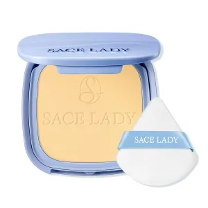 SACE LADY Face Powder Waterproof Setting Makeup, Talc-Free Oil Control Pressed Powder Compact for Women, Blurring Pores Matte Long Lasting Up to 24 Hours, Cruelty-Free (#06 Banana, 0.35Oz)