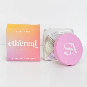Sahur's Art Ethereal Loose Setting Powder in Translucent for Setting Face with Powder Puff for Mattifying Smooth Pores Blurring