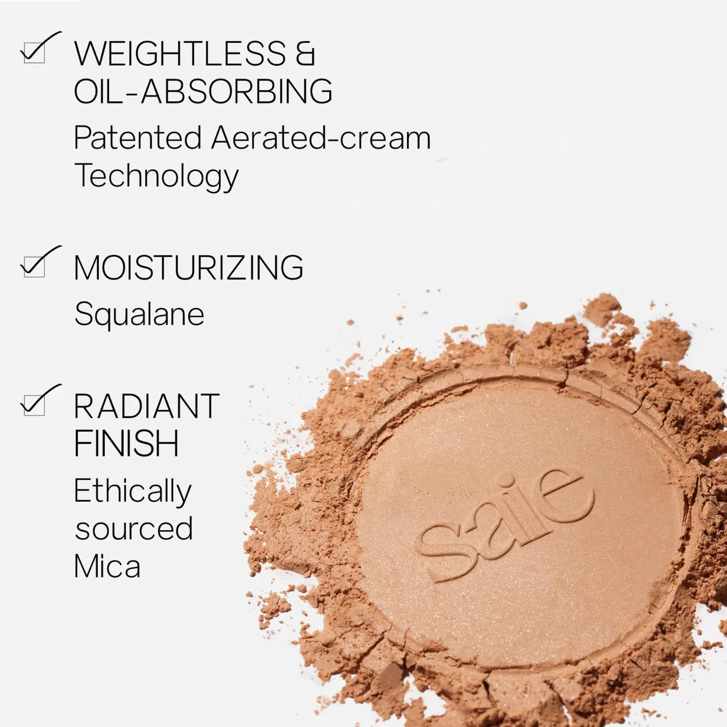 Saie Airset Radiant Loose Setting Powder - Weightless Face Powder to Set, Smooth   Diffuse Face Makeup - Formulated with Hydrating Squalane - Translucent Medium (0.14 oz)