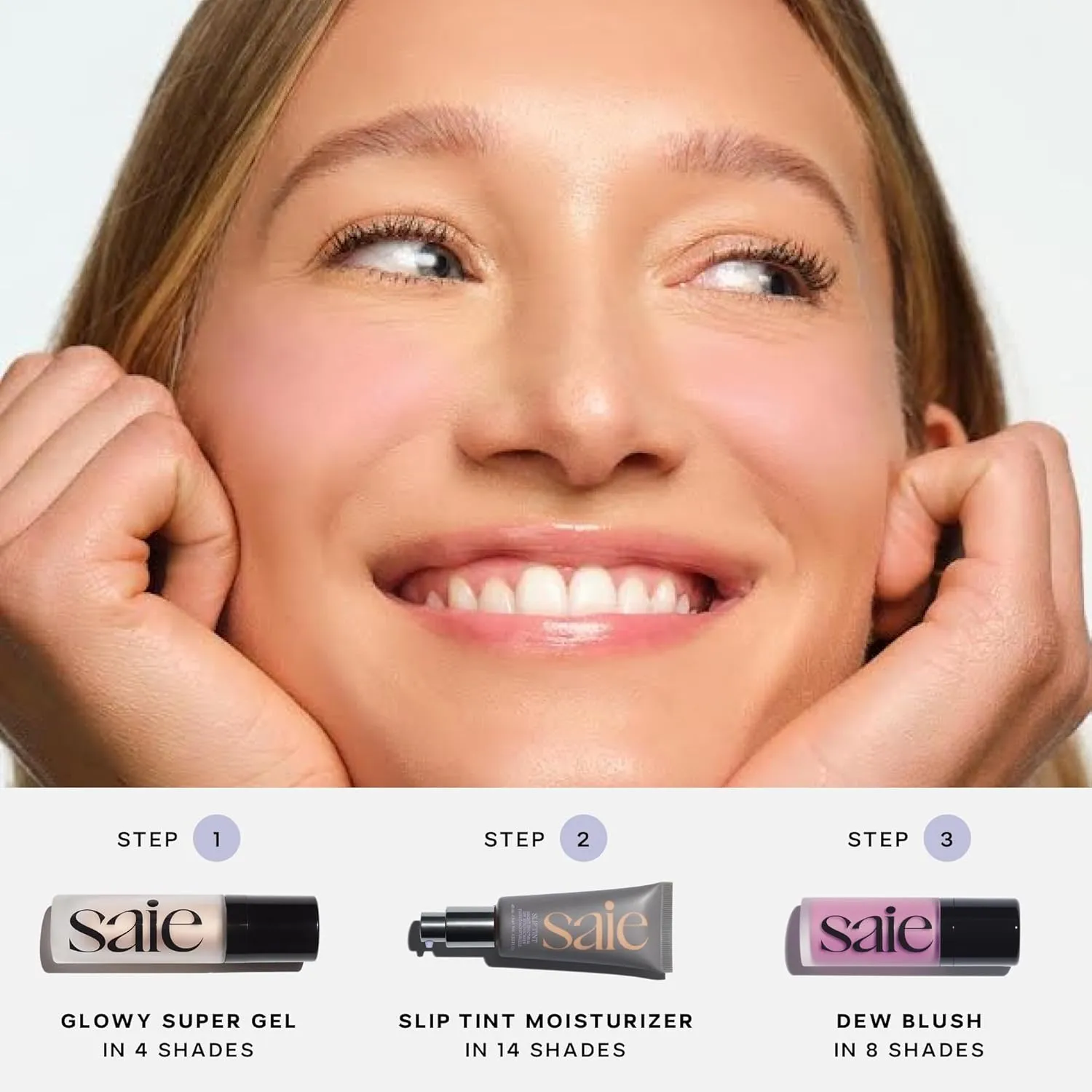 Saie Glowy Super Gel Lightweight Illuminator - Travel Size Luminizer and Makeup Primer for Glowing Skin - Enriched with Vitamin C   Hydrating Squalane Oil - Warmglow (0.5 oz)