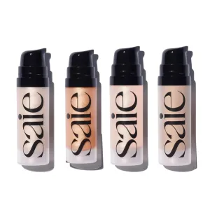 Saie Glowy Super Gel Mini Set – Lightweight Illuminators in Starglow, Sunglow, Roseglow & Warmglow (0.5 oz Each) – Primer & Luminizer for Glowing Skin