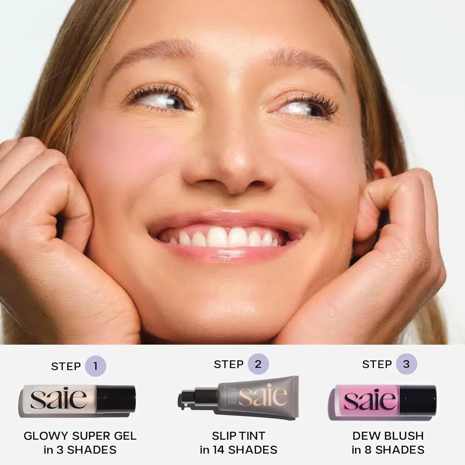 Saie Mini Glowy Super Gel Lightweight Illuminator - Luminizer   Makeup Primer for Glowing Skin - Enriched with Vitamin C   Hydrating Squalane Oil - Sunglow (0.5 oz)