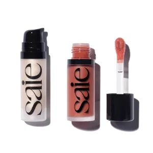 Saie Mini Glowy Super Gel Lightweight llluminator & Makeup Primer - Starglow (0.5 oz)   Dew Blush - Lightweight Liquid Blush with a Blendable   Buildable Cream Finish - Cutie (.40 oz)