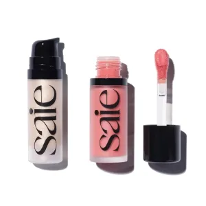 Saie Mini Glowy Super Gel Lightweight llluminator & Makeup Primer - Starglow (0.5 oz)   Dew Blush - Lightweight Liquid Blush with a Blendable   Buildable Cream Finish - Sweetie (.40 oz)
