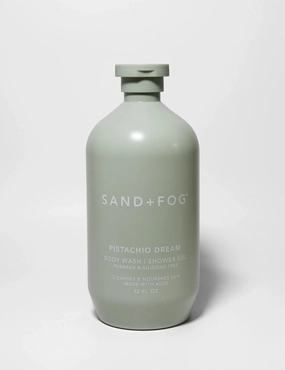 Sand & Fog, Premium Body Wash/Shower Gel, Scent: PISTACHIO DREAM (Paraben and Silicone Free) Cleans and Nourishes Skin, made with Aloe - 32oz