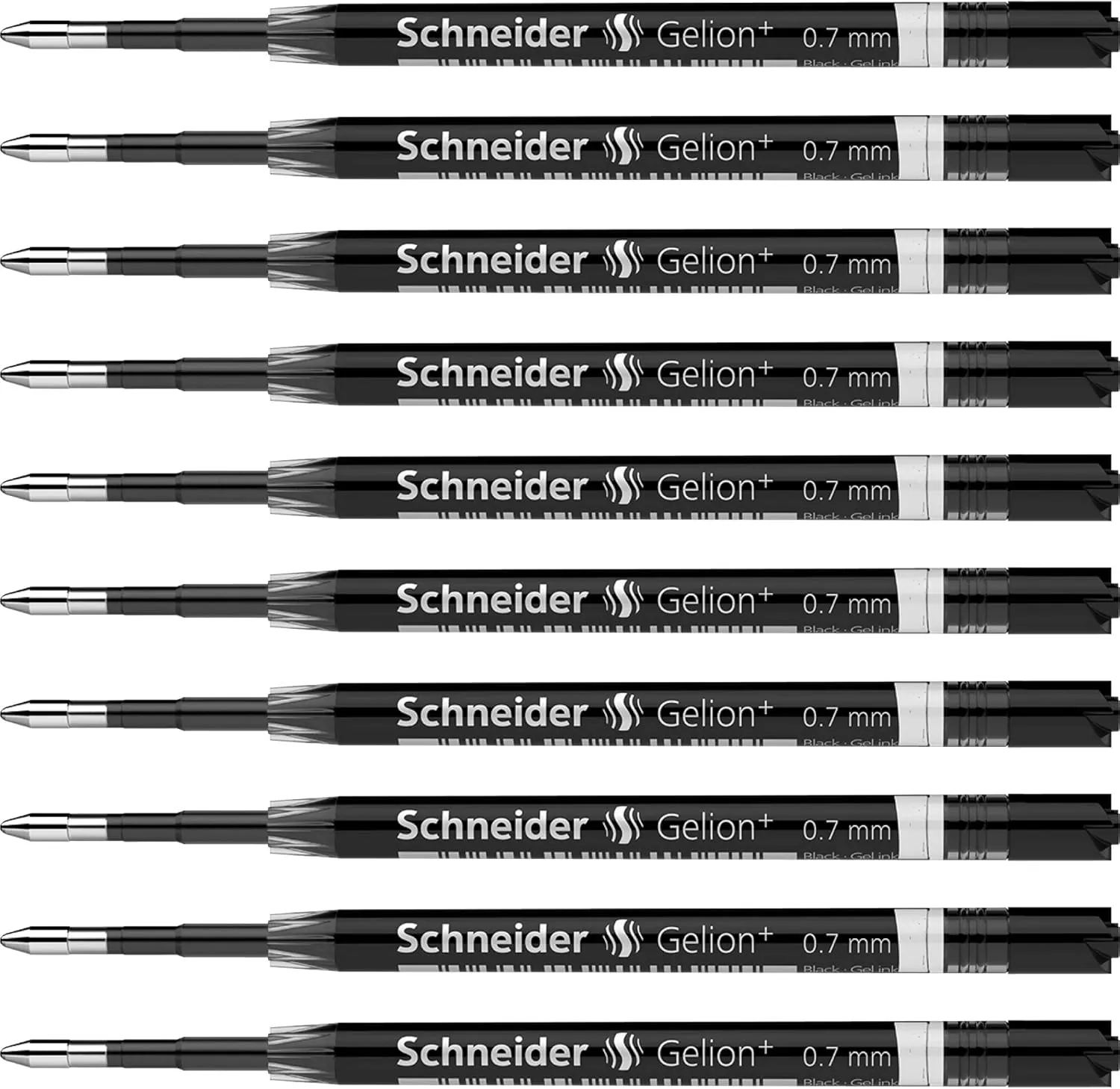 Schneider Gelion  Gel Ink Cartridges, 0.7 mm, ISO Format G2, Black Ink, Box of 10 Refills (103901)