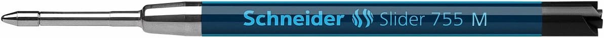 Schneider Slider 755 G2 Refill for Ballpoint Pen with ViscoGlide Technology Indelible M Tip Black Pack of 10
