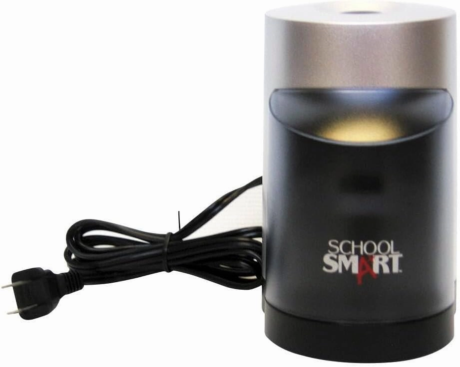 School Smart Vertical Electric Pencil Sharpener, For Classroom, Home, and Office Use, Black and Grey