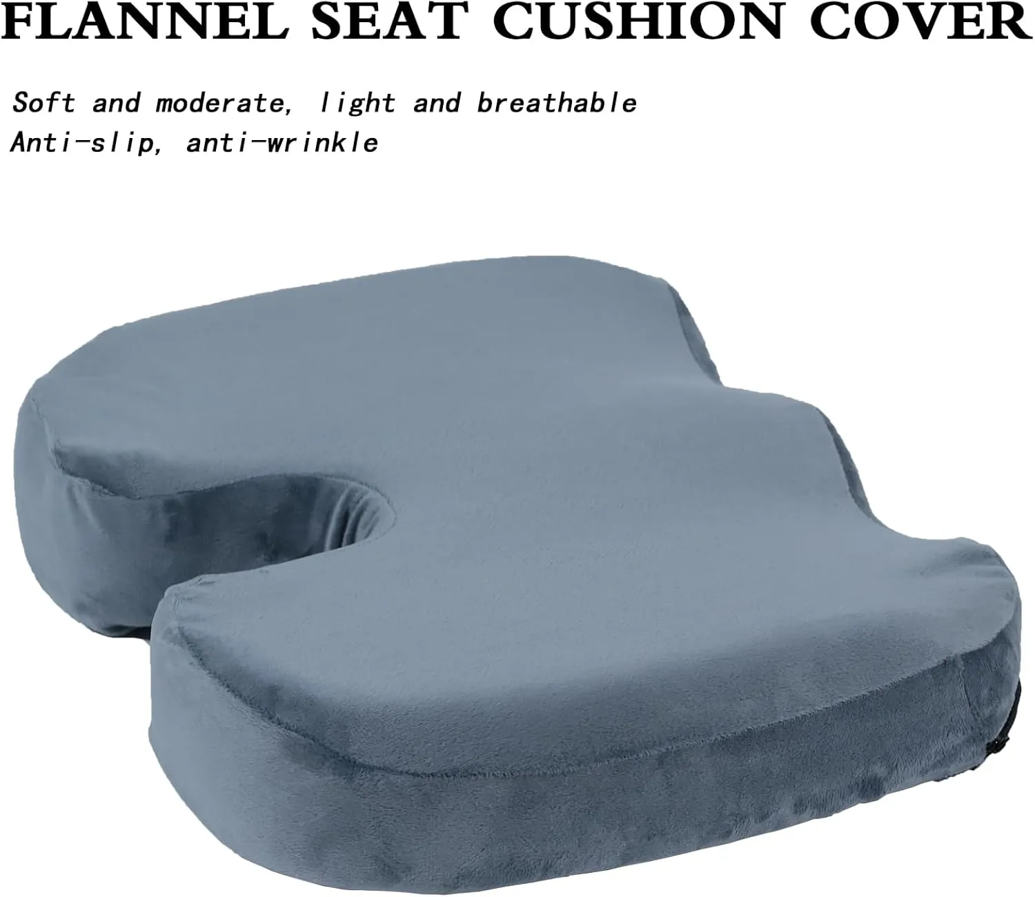 Seat Cushion Cover for ComfiLife Gel Enhanced Seat Cushion Soft Crystal Velvet Fabric Washable ComfiLife Cushion Protective Covers (Blue)