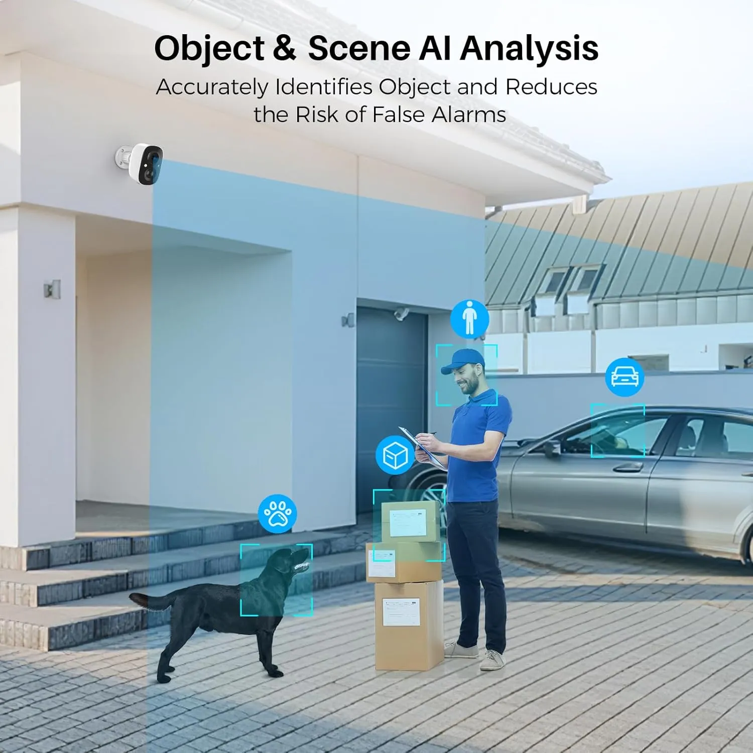 Security Cameras Wireless Outdoor, Outside Cameras for Home Security with AI Motion Detection, Battery Powered, 2K Color Night Vision, IP66 Weatherproof, 2-Way Talk, SD/Cloud Storage (2 Packs)