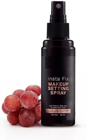 SELVANI Makeup Setting Spray 60ml | With Hyaluronic Acid & French Red Vine | Setting spray for makeup | Long Lasting | Makeup Fixer | Naral Finish | Oil control Formula & Shine free look.