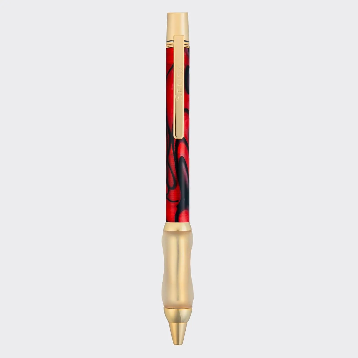 Sensa METRO Classic Retractable Ballpoint Pen (GOLD Black Cherry Burgundy)