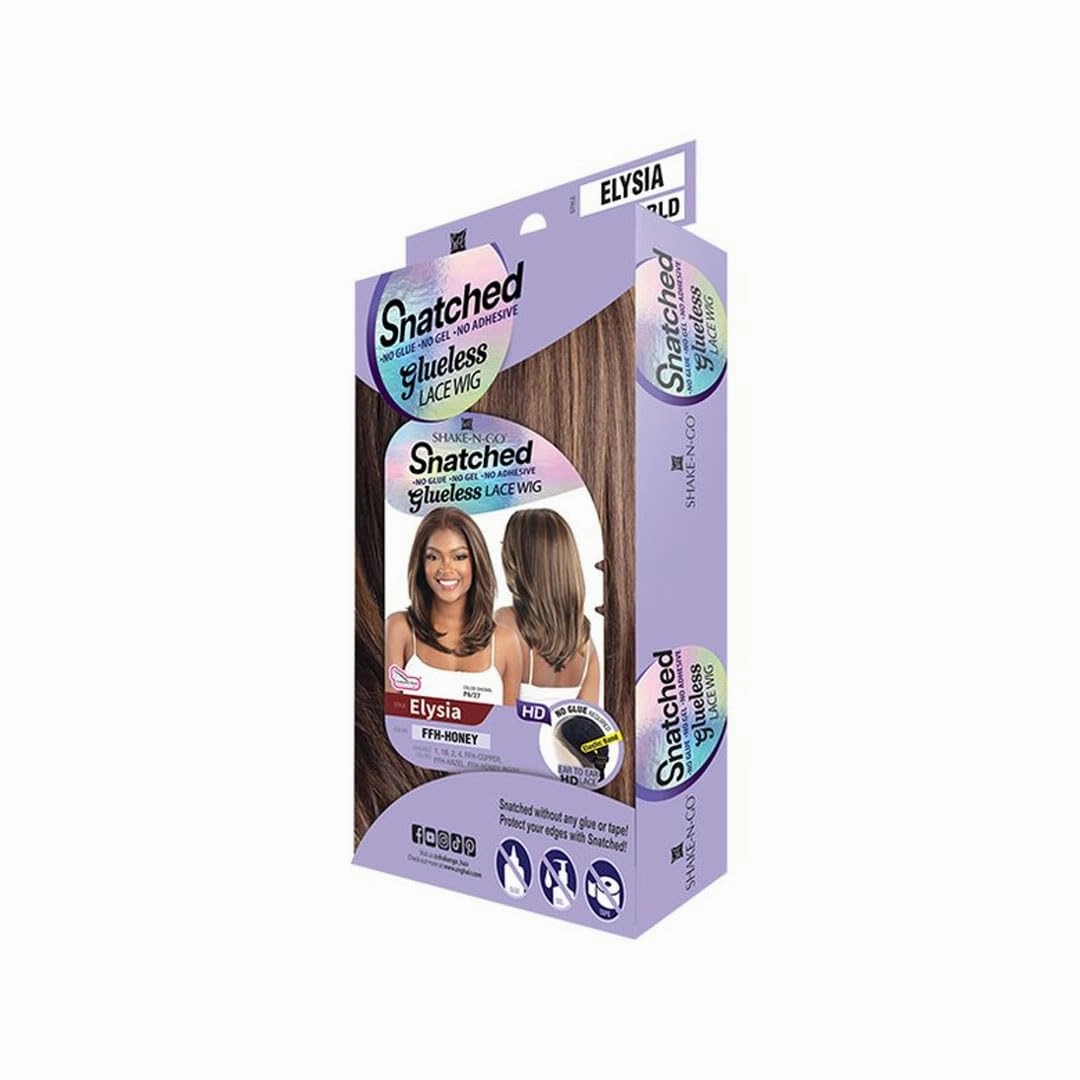Shake-N-Go Snatched Glueless Lace Synthetic Wig - Elysia (Color : 1B Off Black)