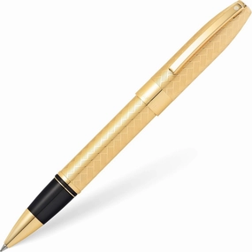 Sheaffer Legacy Rollerball Pen Medium Black 23KT Gold -Engraved Chevron Pattern