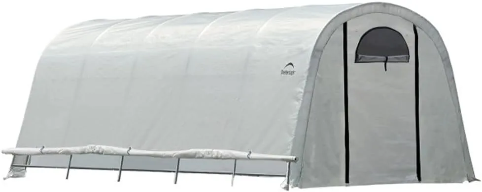 Shelter Logic 70592 Greenhouse Walk-Thru Access Round Roof Style Outdoor Backyard Garden Heavy Duty Plant Shelter, 12' x 20', Multi