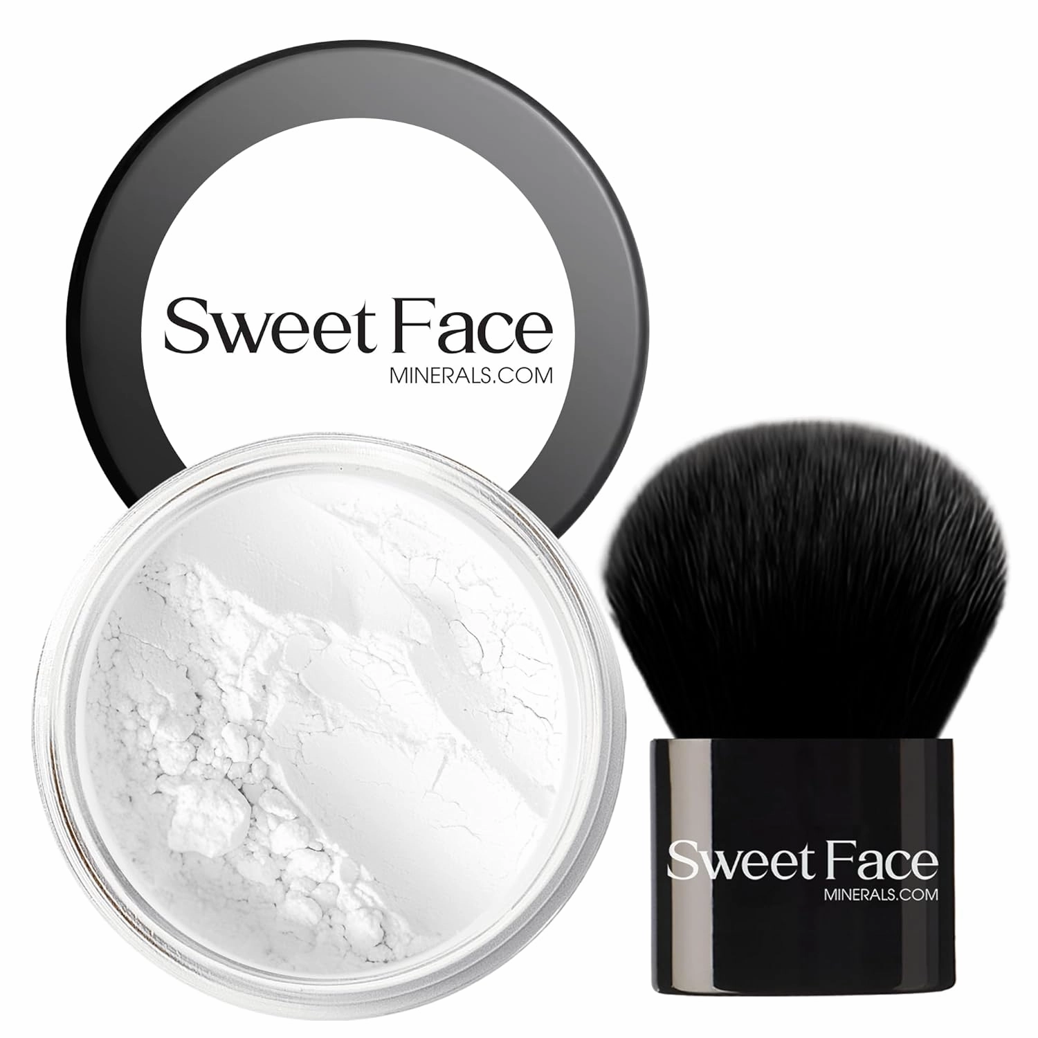 SHINE REDUCTION POWDER with KABUKI BRUSH Oil Control Corrector Mineral Makeup Bare Face Mattifying Concealer Sheer Loose Powder Full Coverage