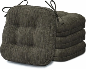 Shinnwa Kitchen Chair Cushions Set of 4, Dual-Layer Memory Foam Dining Chair Cushions, Patented Design Seat Pads with Ties, 16.5 x 16.5 x 3.5in, 4 Pack, Brown