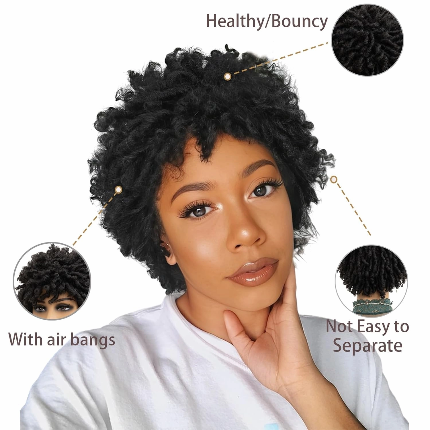 Short Afro Dreadlock Wig Twist Braids Wigs For Black Women Pixie Cut Afro Twists Dreadlocks Crochet Hair For Black Women (Natural Black)