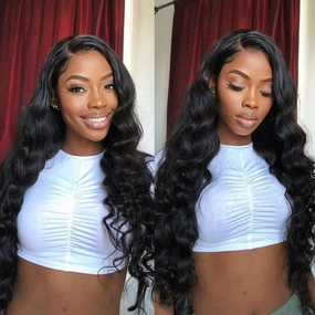 Short Bob Curly V Part Wig Glueless Synthetic Hair Soft As Human Hair Water Wave U Part Wig Wear And Go Glueless Half Wigs for Black Women 180% Density (NATURAL COLOR 2.0, 14 Inch)