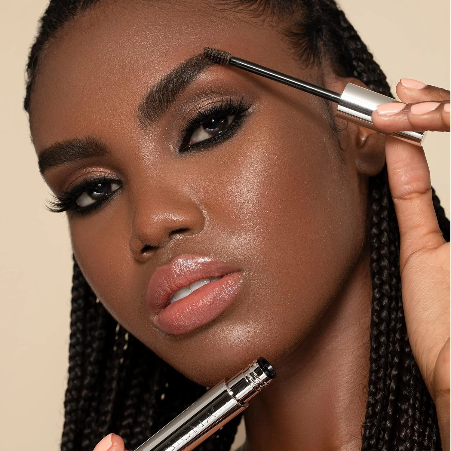 Sigma Beauty Tint   Tame Dark Brow Gel – Professional Grade Brow Tint & Shaping Gel for Filling, Grooming, & Shaping Brows - For Achieving Natural, Feathered Brows (Dark Brown Brow Gel for Dark Hair)