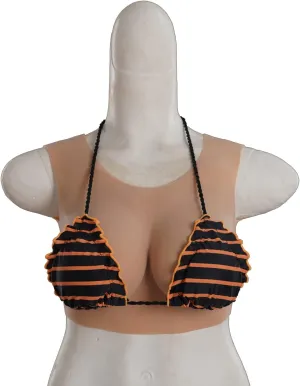 Silicone Breast Armor for Women Fake Breast Round Neck Fake Breast Mastectomy Prosthesis (Nude C Cup Gel)