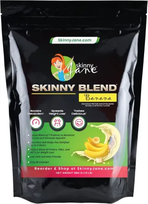 Skinny Blend | Best Tasting High Protein Shake for Women | Low Carb & Keto Friendly Meal Replacement | Satisfy Hunger & Boost Energy | Delicious Smoothie Flavor | 30 Shakes | Banana