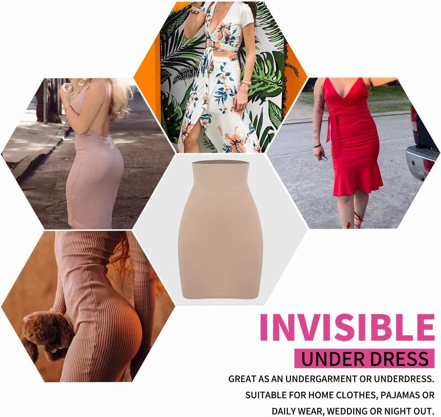 SLIMBELLE Half Slips Shaper Cool Comfort Seamless Slip Shapewear Under Dress Tight Skirt Undergarments