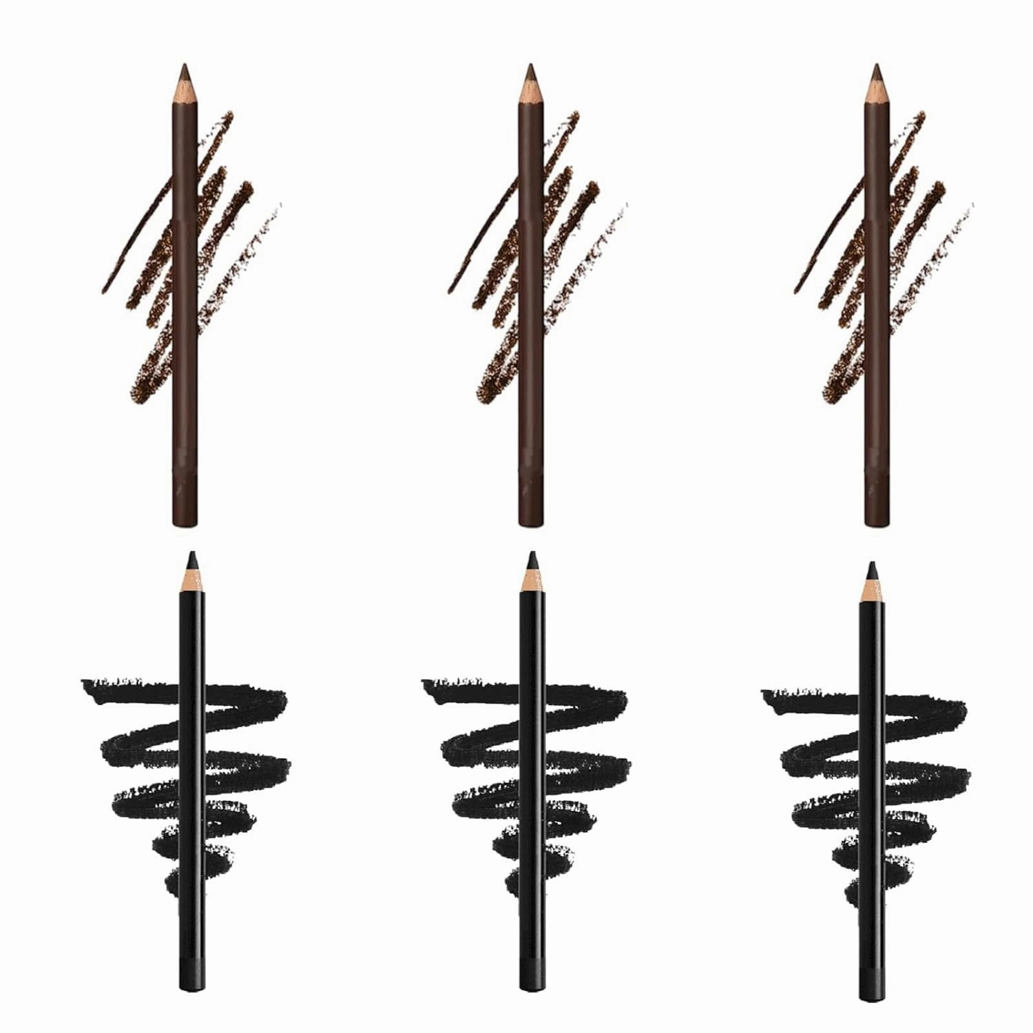 Slimdescent Eyeliner, 24-Hour Waterproof Sharpenable Eyeliners, Eyeliner And Eyebrow Pencil Two-In-One, No Smudging, No Fading, Smooth And Easy To Color (3Black 3Brown)