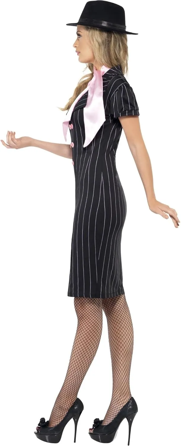 Smiffys Gangsters Moll Costume, Black/Pink, Large