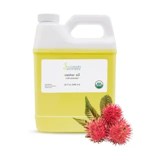 Soapeauty Cold Pressed Castor Oil USP Grade USDA Organic | Hexane Free 100% Pure Natural Castor Oil Promotes Healthy Skin & Hair | Thickens Eyebrows & Lengthens Eyelashes | 32 Fl Oz