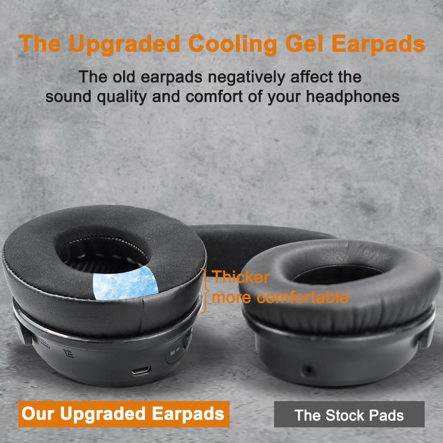 SoloWIT Cooling-Gel Replacement Ear Pads for Bose QuietComfort 35 (QC35) and Quiet Comfort 35 II (QC35 II) Over-Ear Headphones, Earpads Cushions with Ice Silk Fabric - Black