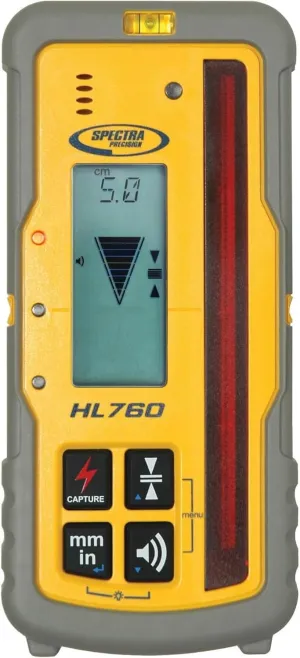 Spectra Precision HL760 Laser Level Receiver, Front and Back LCD Displays, Digital Readouts, Select Units of Measure, Waterproof