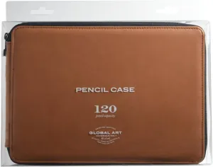 Speedball Art Products Genuine Leather Storage Case for Pencils, Markers, Pens and Art Supplies, Holds Up To 120 Standard Pencils, Antique Brown