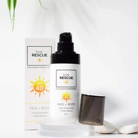 SPF 40 Tinted Sunscreen For Face – 80ml Collagen   Vitamin C Sunscreen For Body – Daily Sun Protection Against UVA And UVB Rays – Moisturizing SPF Keeps The Skin Hydrated