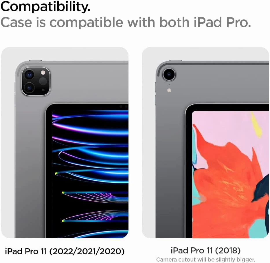 Spigen for iPad Pro 11 inch Case M2 4th Generation (2022) / 3rd Generation (2021) / 2nd Generation (2020) / 1st Generation (2018), Rugged Armor Pro Protective Tri-Fold Cover with Pencil Holder, Black