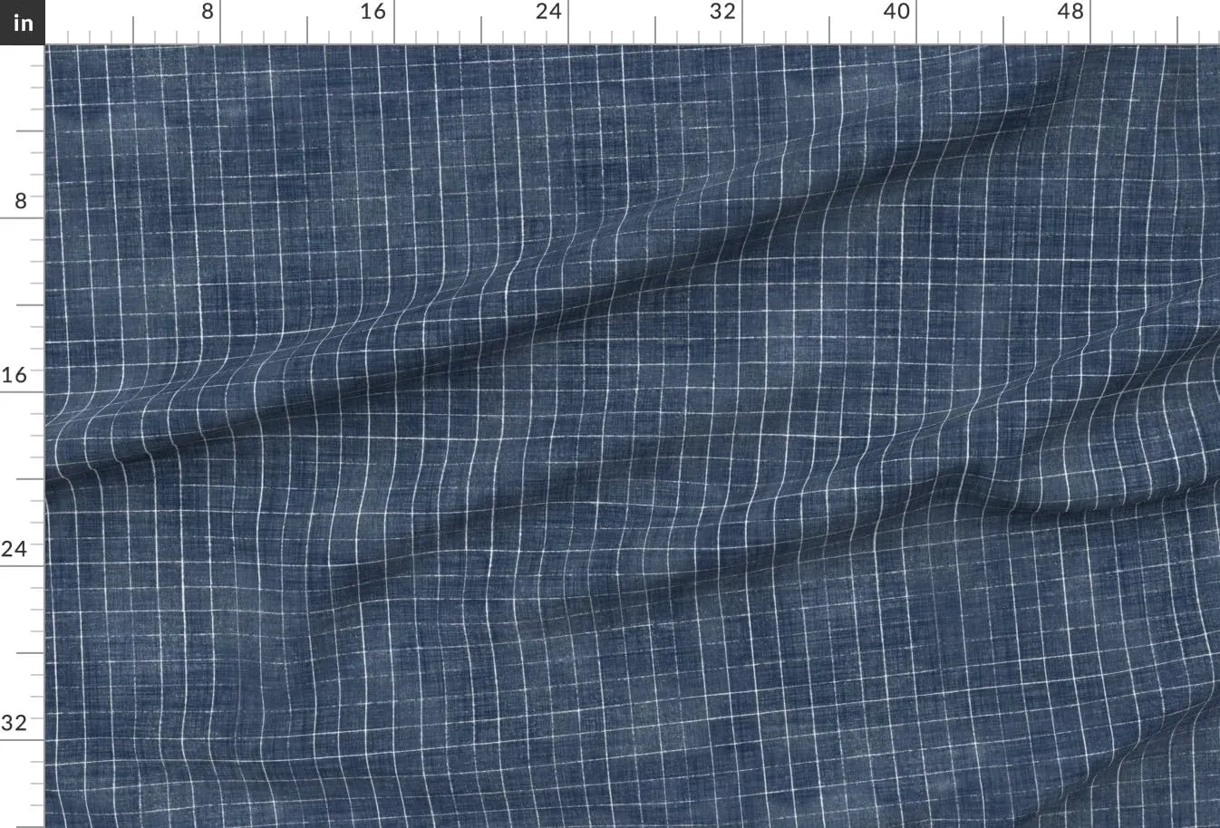 Spoonflower Fabric - Indigo Checks Modern Geometric Dak Blue Neutral Tiled Minimal Boho Printed on Chiffon Fabric by The Yard - Sewing Fashion Apparel Dresses Home Decor