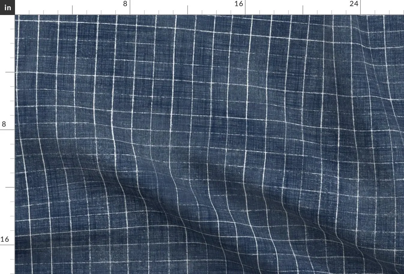 Spoonflower Fabric - Indigo Checks Modern Geometric Dak Blue Neutral Tiled Minimal Boho Printed on Chiffon Fabric by The Yard - Sewing Fashion Apparel Dresses Home Decor