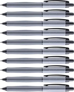 STABILO Retractable Rollerball Pen PALETTE - Pack of 10 - Black