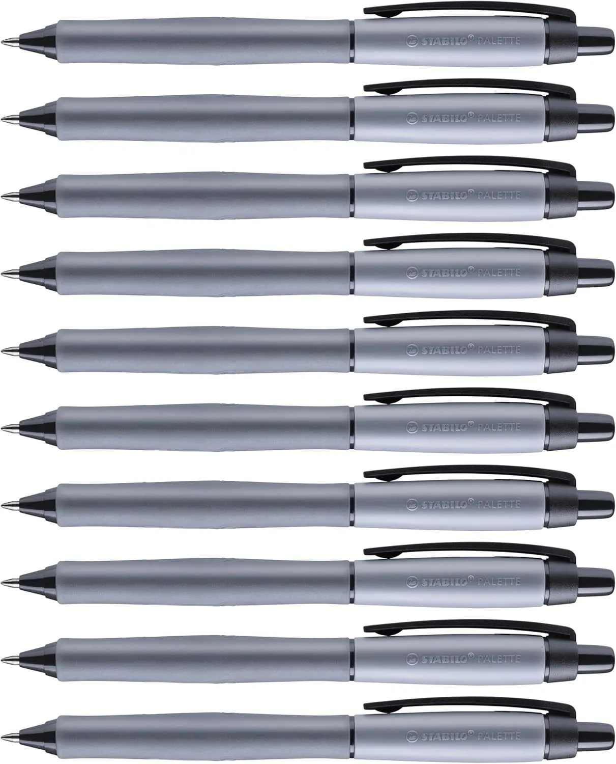 STABILO Retractable Rollerball Pen PALETTE - Pack of 10 - Black