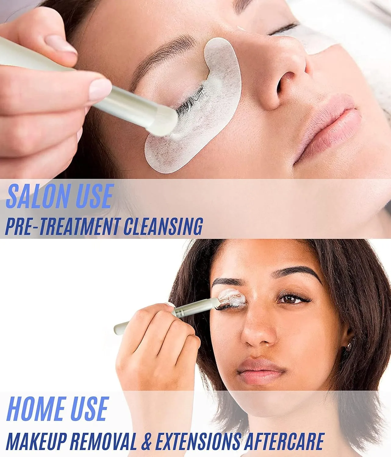 STACY LASH 6.76 fl.oz / 200ml Eyelash Extension Shampoo   Brush/Eyelid Foaming Cleanser/Wash for Extensions & Natural Lashes/Safe Makeup Remover/Supplies for Professional & Home Use