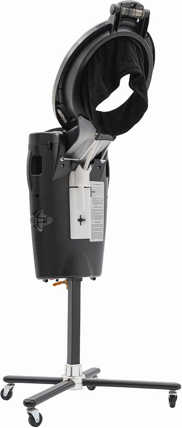 Standing Hair Steamer, Professional Deep Conditioning Hair Steamer, Hair Scalp Treatment Dye Perm Steamer with Timer, Height-Adjustable Hooded Heating Steamer for Hydration Color Processor (Black)