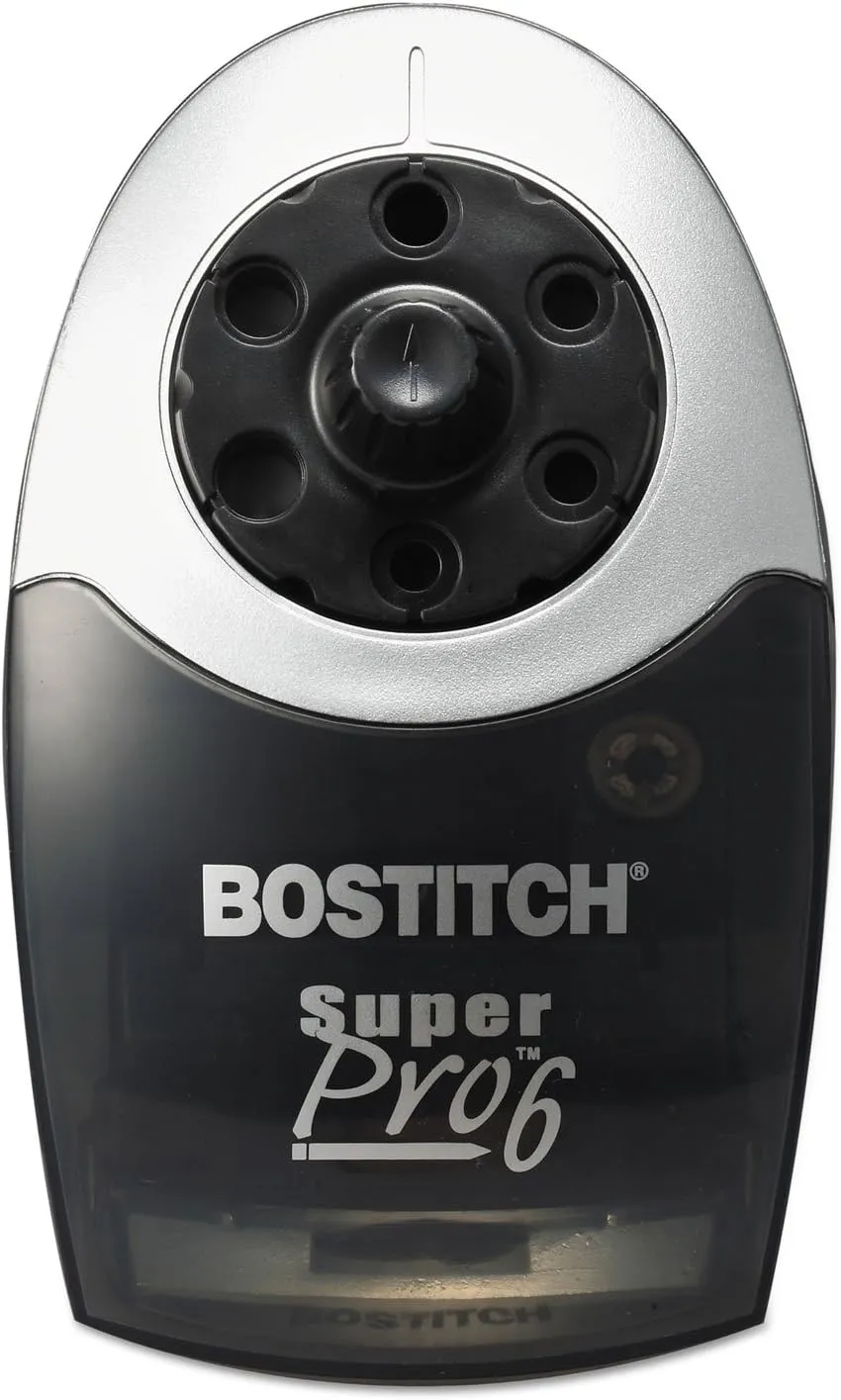 Stanley Bostitch SuperPro6 Commercial Pencil Sharpener with 6 Holes and Industrial Motor, Gray (EPS12HC)
