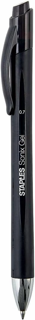 Staples Sonix Retractable Gel Pens, Medium Point, 0.7mm, Black Ink, 36/Carton (13561-CCVS)
