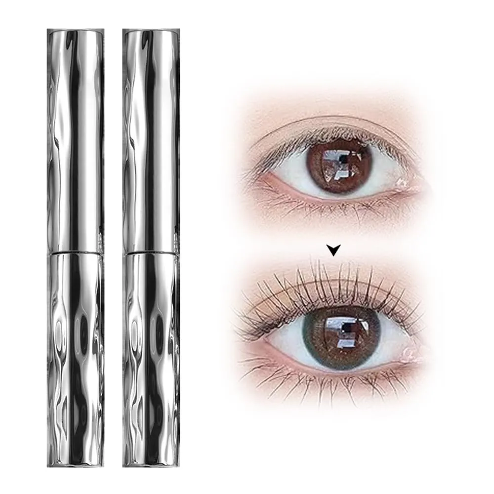 Steel Pipe Eyelash Primer, 2025 Upgrade Waterproof Long Curling Mascara Steel Tube Mascara Primer, Natural Non-Smudged Threaded Long-Lasting Curling Mascara for Thickening Effect (2PCS)