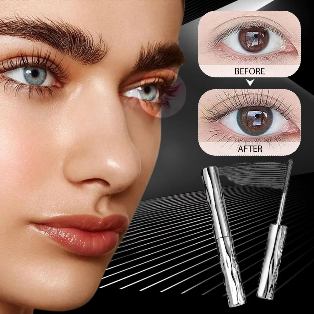 Steel Pipe Eyelash Primer, 2025 Upgrade Waterproof Long Curling Mascara Steel Tube Mascara Primer, Natural Non-Smudged Threaded Long-Lasting Curling Mascara for Thickening Effect (2PCS)